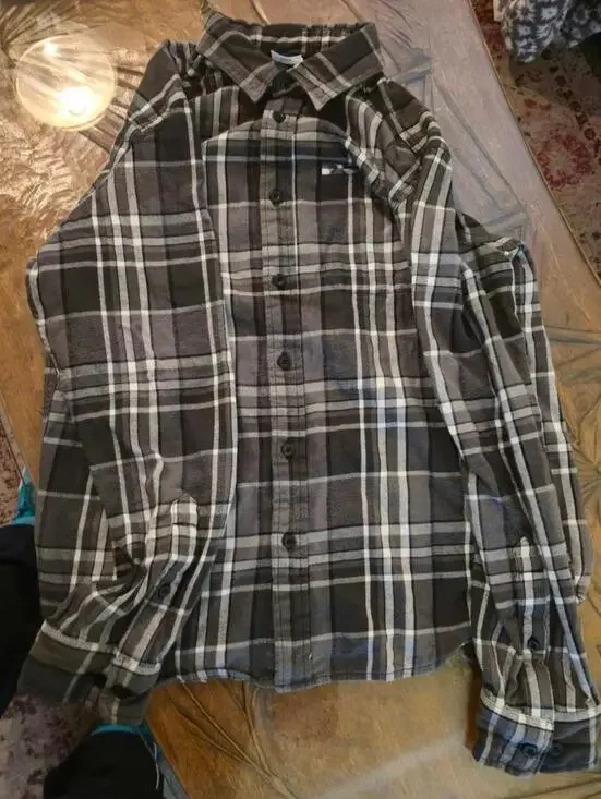 THE NORTH FACE MEN'S BLACK GRAY PLAID BUTTON-UP SHIRT SIZE MEDIUM - Picture 3 of 4